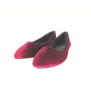 Madden Girl Red Velvet Flat Loafer Slip On Comfort Shoe Women's 8.5 (SW19)pm1